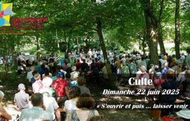 Culte en plein air préparé par la pasteure Marie-Pierre Van den Bossche – 22 juin 2025